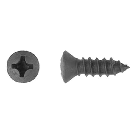 Zoro Select Sheet Metal Screw, #8 x 1/2 in, Black Phosphate Steel Oval Head Phillips Drive, 100 PK 9479PK