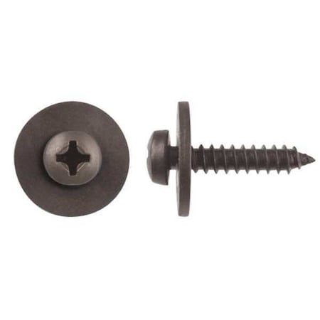 Zoro Select Sheet Metal Screw, M4.20 x 20 mm, Black Phosphate Steel Pan Head Phillips Drive, 50 PK 10365PK