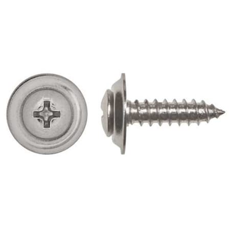 Zoro Select Sheet Metal Screw, #10 x 3/4 in, Chrome Plated Steel Oval Head Phillips Drive, 100 PK 5762PK