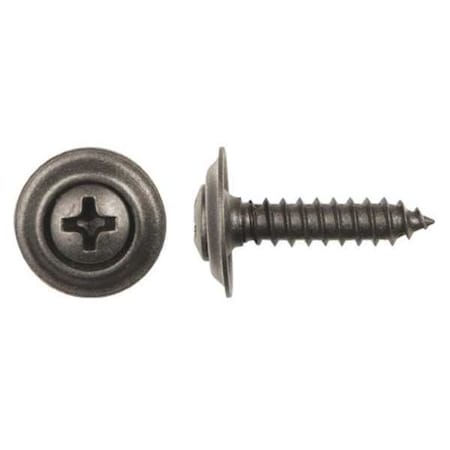 Zoro Select Sheet Metal Screw, #8 x 3/4 in, Black Phosphate Steel Oval Head Phillips Drive, 100 PK 1640PK