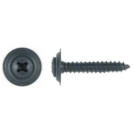 Zoro Select Sheet Metal Screw, #8 x 1 in, Black Phosphate Steel Oval Head Phillips Drive, 100 PK 1641PK