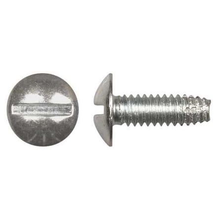 Zoro Select Sheet Metal Screw, 1/4" x 9/16 in, Zinc Plated Steel Truss Head Slotted Drive, 50 PK 11141PK