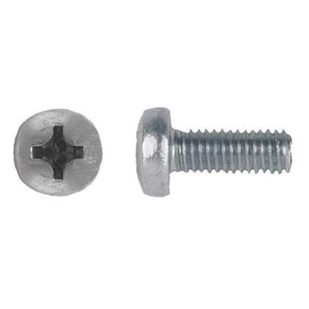 Zoro Select M6-1.00 x 12 mm Phillips Pan Machine Screw, Zinc Plated Steel, 50 PK 1851PK