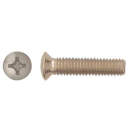 Zoro Select M6-1.00 x 23 mm Phillips Oval Machine Screw, Plain Stainless Steel, 25 PK 9542PK