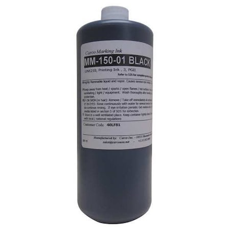 Carco Marking Ink, 1 qt, Black, Pigment MM-150-01 BLACK