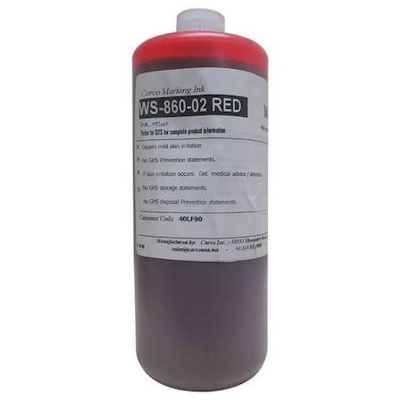 Carco Marking Ink, 1 qt, Red, Dye WS-860-02 RED