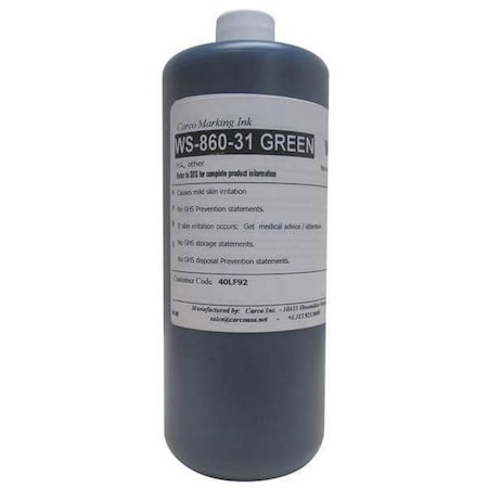 Carco Marking Ink, 1 qt, Green, Dye WS-860-31 GREEN