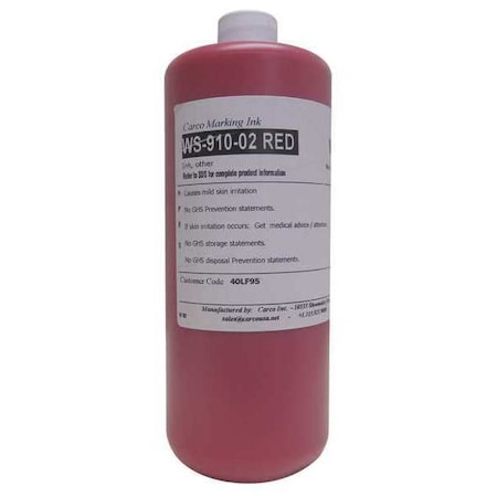 Carco Marking Ink, 1 qt, Red, Pigment WS-910-02 RED