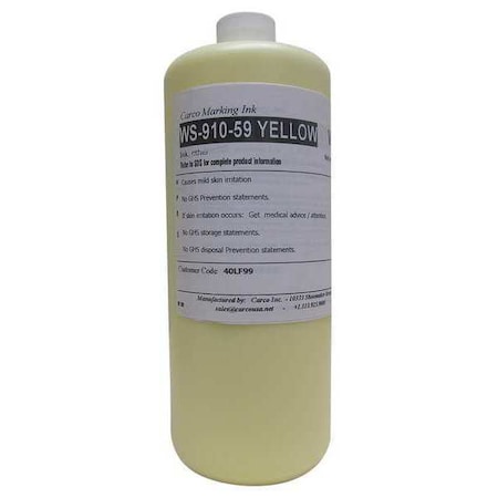 Carco Marking Ink, 1 qt, Yellow, Pigment WS-910-59 YELLOW