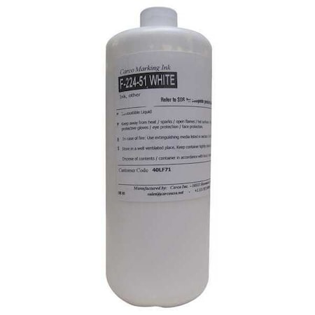 Carco Marking Ink, 1 qt, White, Pigment F-224-51 WHITE