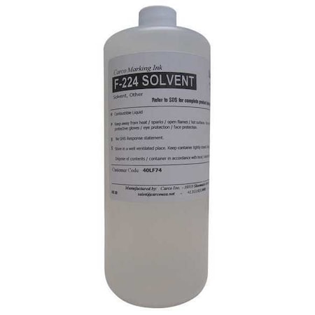 Carco Marking Ink, 1 qt, Clear, Pigment F-224 SOLVENT