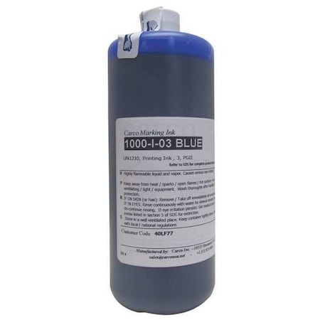 Carco Marking Ink, 1 qt, Blue, Dye 1000-I-03 BLUE