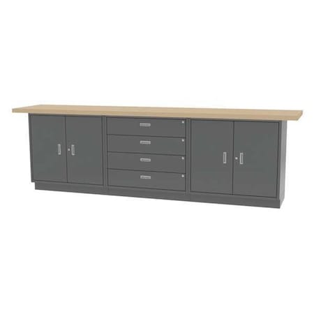 Greene Manufacturing Cabinet Bench, Butcher Block, 120" W, 24" D CBL-120-21-M