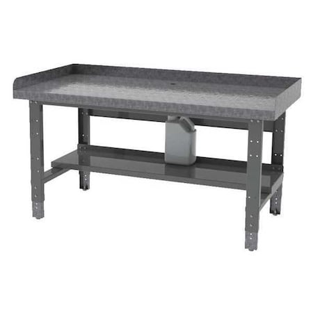 Greene Manufacturing Bolted Tear Down Bench, Steel, 60" W, 29" to 37-1/2" Height, 1800 lb., Straight BA-305-TDB-GALV