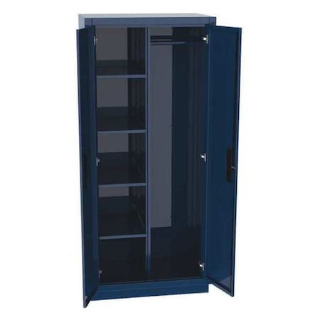 Greene Manufacturing Combo Wardrobe Storage Cabinet, 72 in H, 36 in W, 24 in D, Recessed Pull, Keyed, Dark Gray WC4-3672
