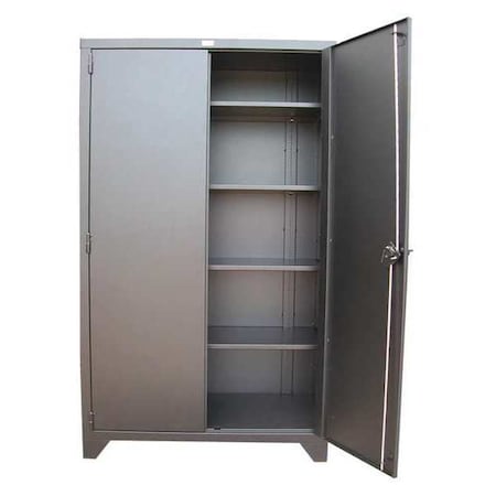 Greene Manufacturing Shelving Storage Cabinet, 82 in H, 60 in W, 18 in D, Swing, Padlock Hasp, Dark Gray, 4 Shelves MDC-6018-82