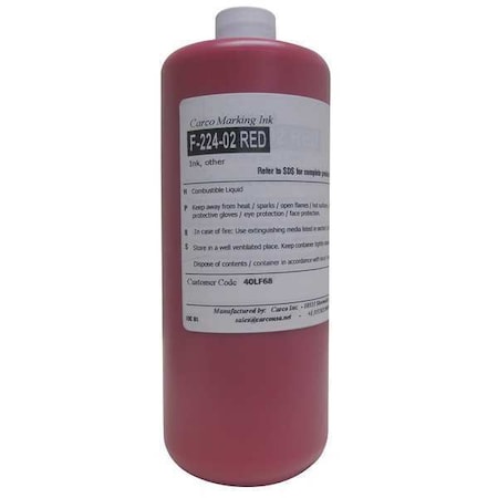 Carco Marking Ink, 1 qt, Red, Pigment F-224-02 RED