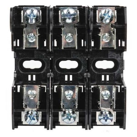 Eaton Bussmann Open Fuse Block, 0 to 30A Amp Range, 600V AC/DC Volt Rating, 3 Poles, Box Lug HM60030-3CR