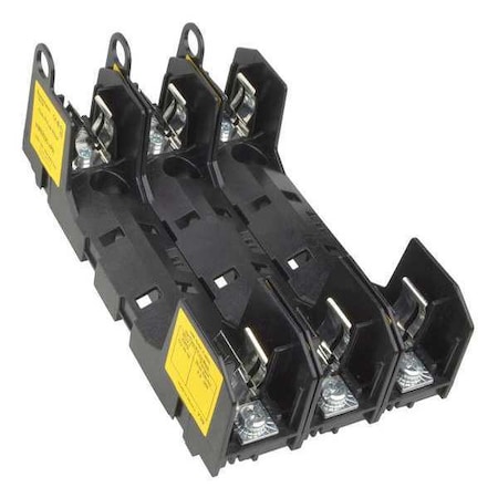 Eaton Bussmann Open Fuse Block, 0 to 30A Amp Range, 600V AC/DC Volt Rating, 3 Poles, Pressure Plate RM60030-3PR
