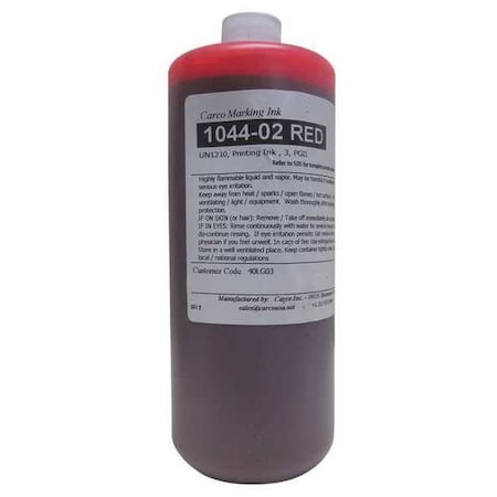 Carco Marking Ink, 1 qt, Red, Dye 1044-02 RED