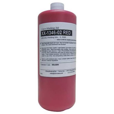 Carco Marking Ink, 1 qt, Red, Pigment XX-1346-02 RED