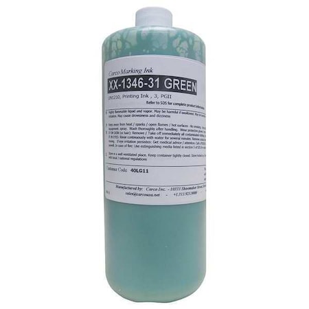 Carco Marking Ink, 1 qt, Green, Pigment XX-1346-31 GREEN