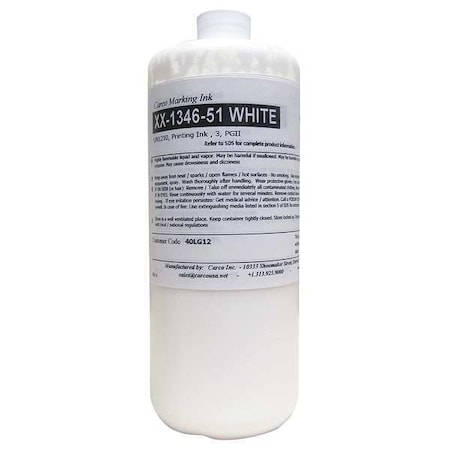 Carco Marking Ink, 1 qt, White, Pigment XX-1346-51 WHITE