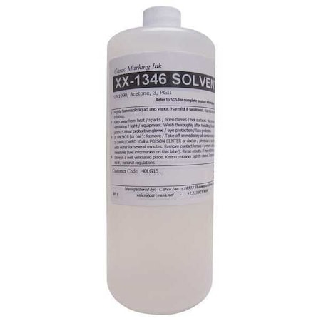 Carco Marking Ink, 1 qt, Clear, Pigment XX-1346 SOLVENT