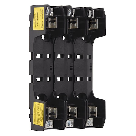 Eaton Bussmann Open Fuse Block, 0 to 30A Amp Range, 600V AC/DC Volt Rating, 3 Poles, Box Lug RM60030-3CR