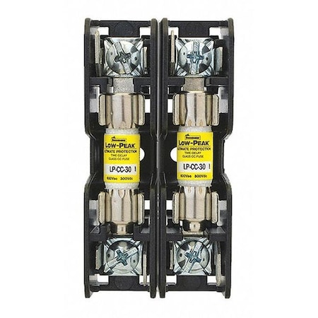 EATON BUSSMANN Fuse Block, BMM Series, Midget UL Class, 30A, 600V AC/DC, 2 Poles, Box Lug BMM603-2C