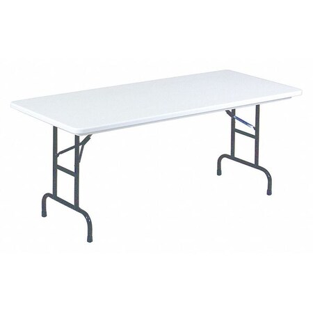 Correll Rectangle Adjustable Folding Table, 30 in W, 60 in L, 22 in to 32 in H, Gray Granite RA3060-23
