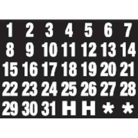 Magna Visual Magnetic Heading Numbers, 1 in.W x 1 in.H FH-37