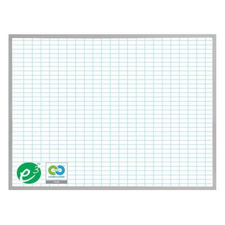 Magna Visual Grid Board, Porcelain, 36 in, 48 in, Aluminum Frame, White/Blue, Gloss PBFG2-6-WH
