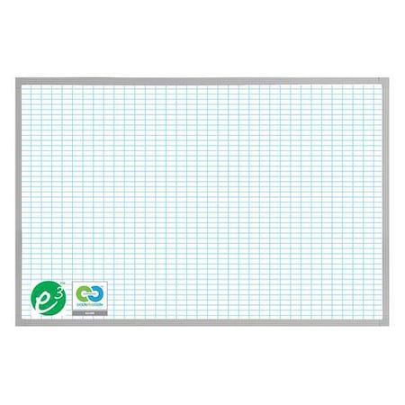 Magna Visual Grid Board, Porcelain, 48 in, 72 in, Aluminum Frame, White/Blue, Gloss PBFG2-8-WH
