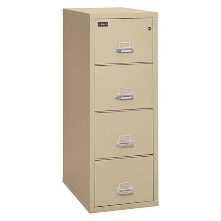 Fireking 12-15/16" W 4 Drawer Fire-Resistant Vertical File Cabinet, Parchment, Letter 4-1956-2PA