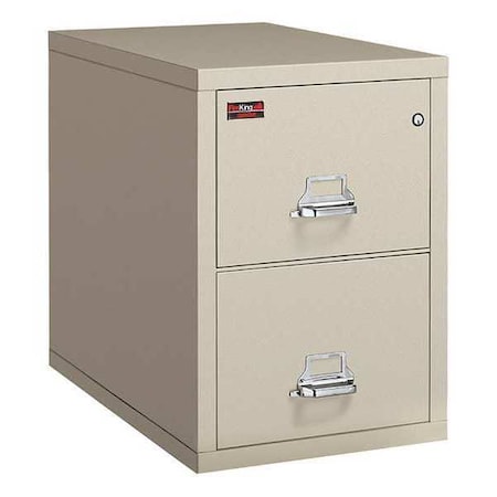 Fireking 12-15/16" W 2 Drawer Fire-Resistant Vertical File Cabinet, Parchment, Letter 2-1929-2PA