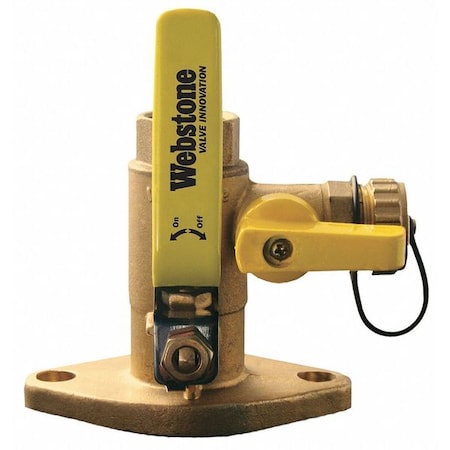 Webstone 1" Flanged 3-Way Brass Ball Valve w/Drain 50414HV