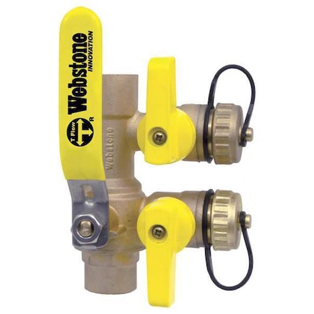 Webstone Purge and Fill Valve, 3/4", Brass 58613