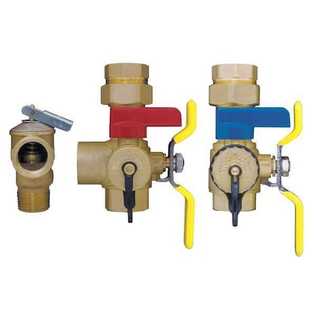 Webstone Tankless Water Heater Valve, 3/4 In, Brass 44443WPR