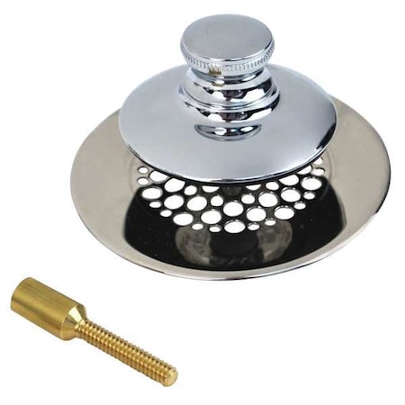 Watco Bathtub Stopper and Drain, Push Pull, Grid 4875N-PP-CP-G-51