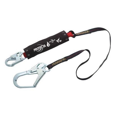3M Protecta PRO(TM) Pack Shock Absorbing Lanyard, 6 ft. Length, Snap Hook, Steel, 1 Leg(s) 1340128