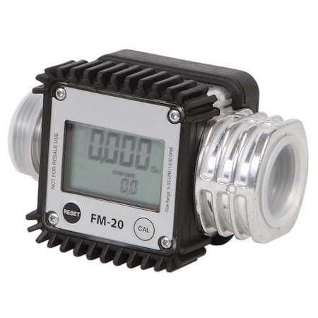 Dayton Flowmeter, Digital, 1 In, 1.3 to 32 gpm 40M285