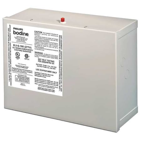 Bodine Emergency Lighting Inverter, 100VA, Out: 120VAC In: 120VAC ELI-S-100-120V