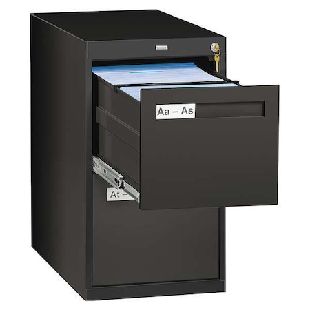 Tennsco 14-15/16" W 2 Drawer Black, Letter V282-MFBK