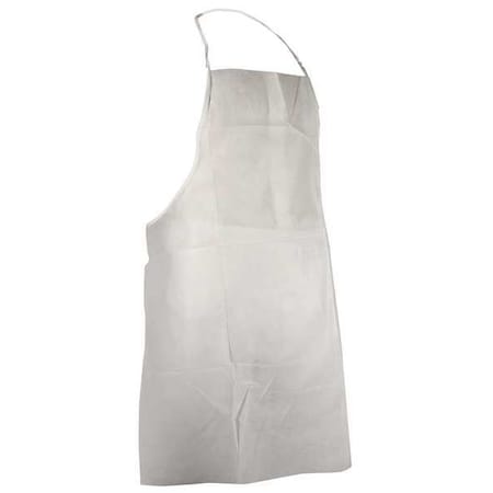 Cellucap Bib Apron, Polypropylene, Serged, 1 mil, 36 in, White, Universal, 100 PK 110