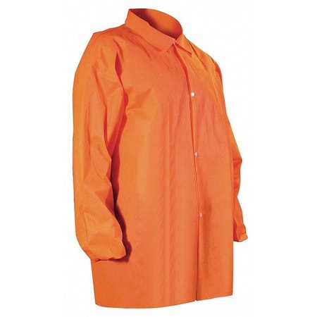 Cellucap Disposable Lab Coat, Polypropylene, Snap Closure, Orange, XL, 30 PK 6509ORX