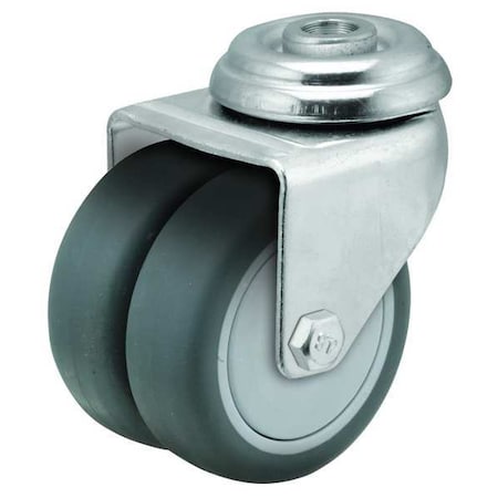 Colson 2" X 1-21/32" Non-Marking Rubber (Grey) Swivel Caster, No Brake, Loads Up To 200 lb DW02GRP100SWHK01