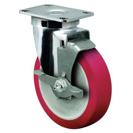 Zoro Select Swivel Plate Cstr w/Brke, Plate Type C 5-S30-213RTF-PLT2-VLG