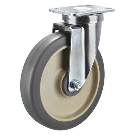 Zoro Select Swivel Plate Caster, 300 lb., Plate Type C P12S-PRP060K-12