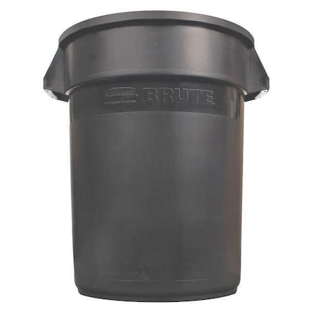 Rubbermaid Commercial 55 gal. Round Utility Container, Black, None, Polyethylene 1779739